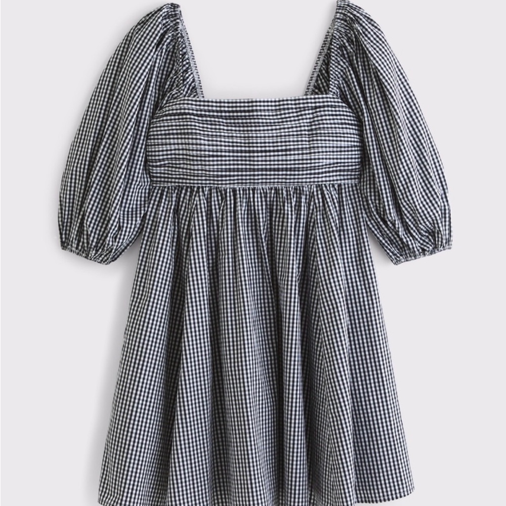 Abercrombie & Fitch Black and White Gingham Mini Dress